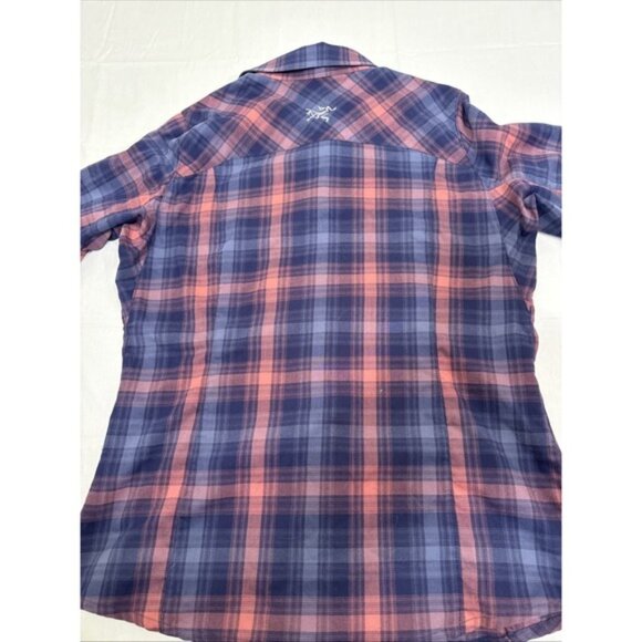 Arcteryx Shirt Women LRG Addison Button Front PURPLE/PINK Plaid L/S Flannel NWOT - Picture 9 of 10